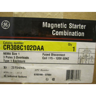 GE General Electric CR308C102DAA Magnetic Starter