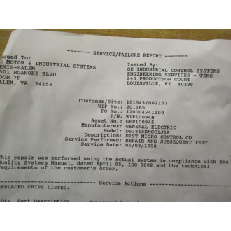 General Electric DS3800DMPK1B1B Circuit Board - Refurbished