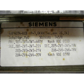 Siemens 4AP4074-0CB Transformer 4AP40740CB - New No Box