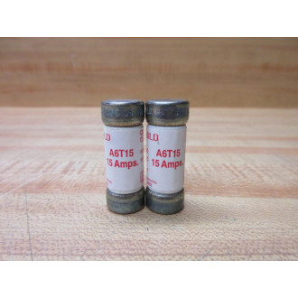Gould Shawmut Ferraz A6T15 Fuse Cross Ref 4ZAE4 (Pack of 2) - New No Box