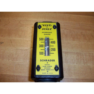 Schrader Bellows Verti-Scale 500PSI Gauge - New No Box