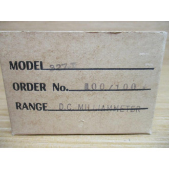 Triplett 327-T DC 100-0-100 MA Panel Meter 327T