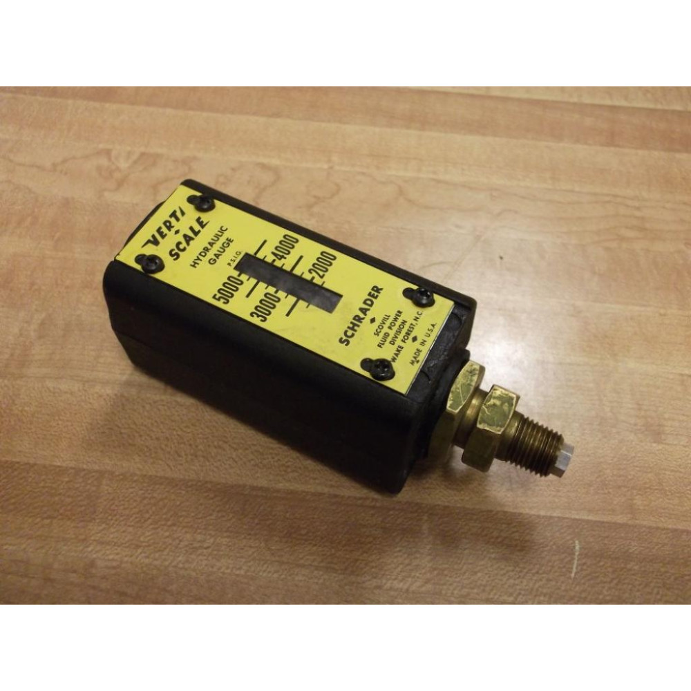 Schrader Bellows 006500010 Upright Hydraulic Gauge - New No Box