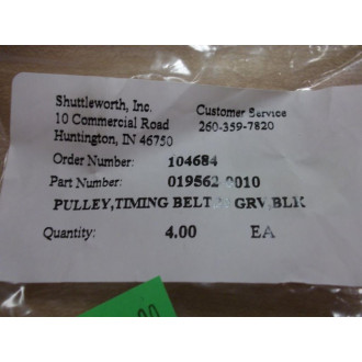 Shuttleworth 019562-0010 Pulley for Timing Belt (Pack of 4)