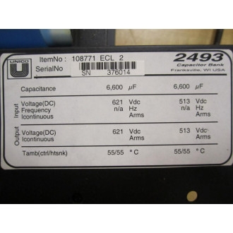 Unico 108771 UNICO 108-771 2400 Performance Drive - Used
