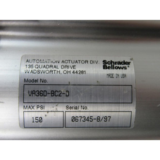 Schrader Bellows VA36D-BC2-B Rotary Actuator VA36DBC2B - Used