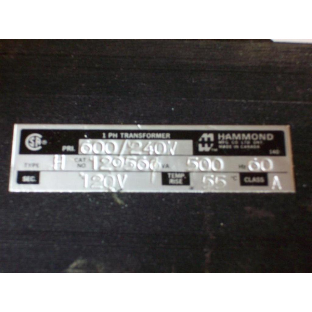 Hammond 129566 1PH Transformer - New No Box