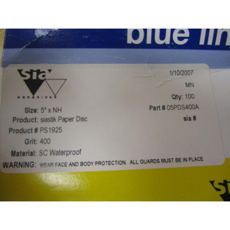 SAIA-Burgess PS1925 Sia Siastik Paper Disc 5" 400 Grit