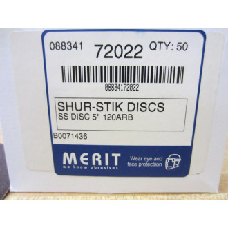 Merit Abrasives 8834172022 SS ShurStick Discs 5" (Pack of 50)