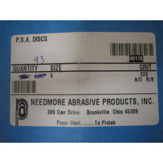 Needmore Abrasive 40110 5" PSA Disc 320 Grit AO GB (Pack of 93)