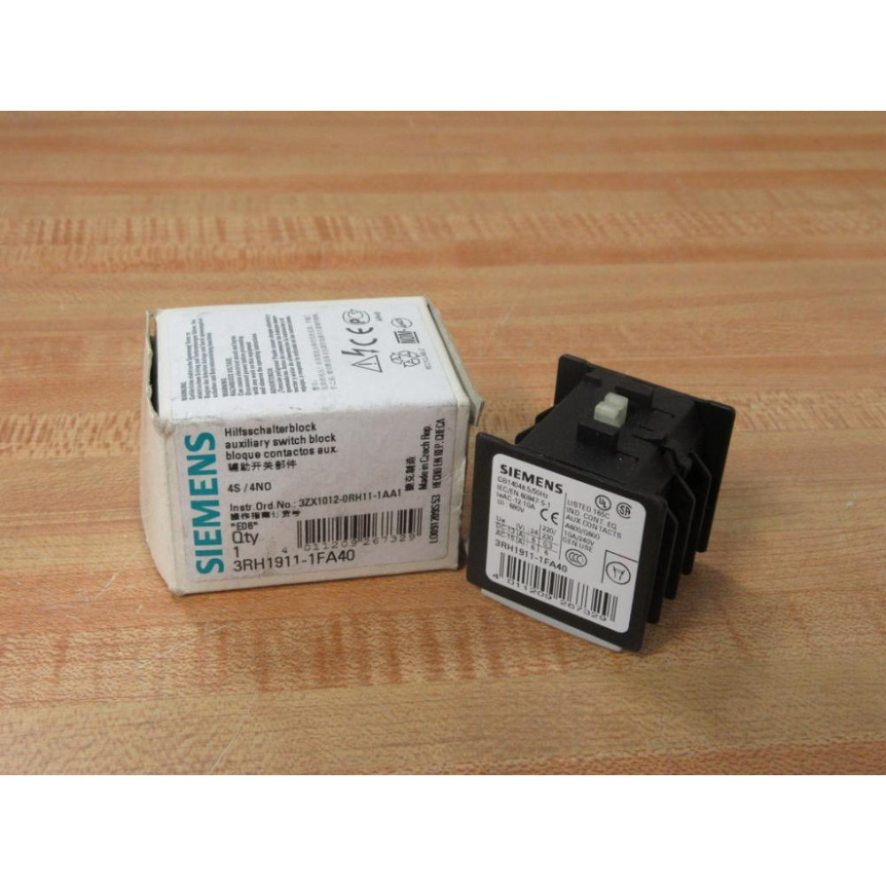 Siemens 3RH1911-1FA40 Auxiliary Contact 3RH19111FA40