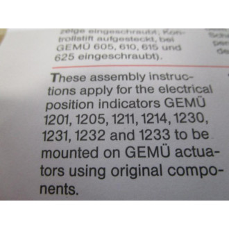 GEMU 8821497000 Electrical Position Indicator