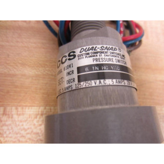CCS Dual Snap 610V1 Vacuum Pressure Switch - New No Box
