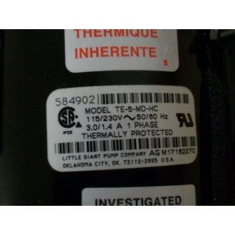 Little Giant Pump Company TE-5-MD-HC Magnetic Drive Pump TE5MDHC U83B1