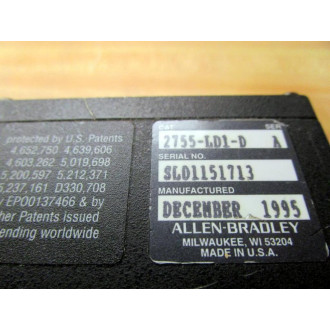 Allen Bradley 2755-LD1-D Bar Code Reader 2755LD1D By Paragon - Refurbished