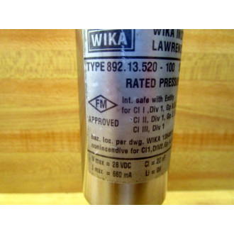 Wika 892.13.520-100 Pressure Transmitter 89213520100 - Used