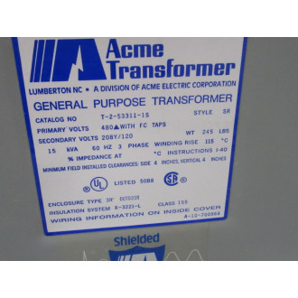 Acme T-2-533-11-1S General Purpose Transformer T3533111S - Used