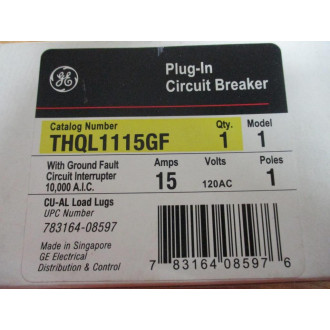 General Electric THQL1115GF GE 15 AMP Circuit Breaker