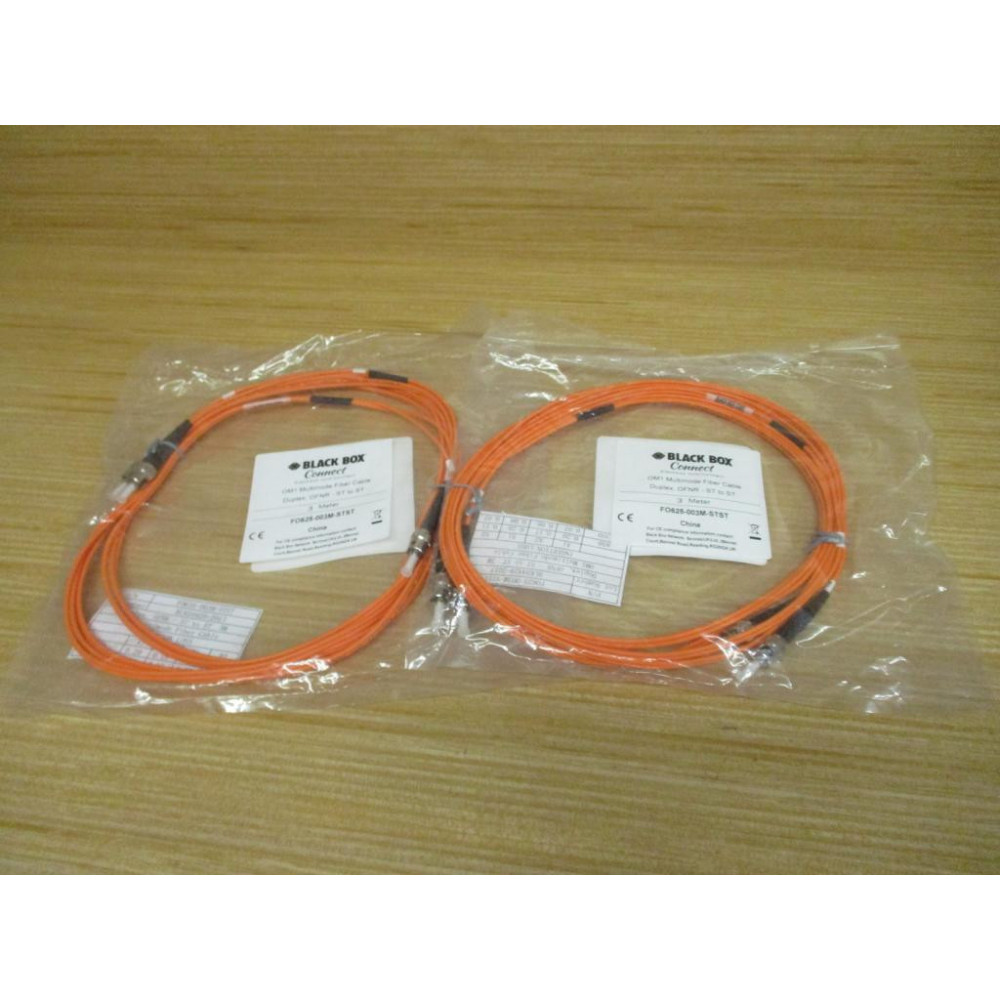 Black Box FO625-003M-STST OM! Multimode Fiber Cable (Pack of 2) Black Box FO625-003M-STST OM! Multimode Fiber Cable (Pack of 2)