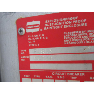 Crouse & Hinds FLB43 Raintight Enclosure - Used