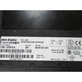 Allen Bradley 1756-DHRIOA Communication Interface 1756-DHRI0A - Used