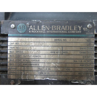 Allen Bradley 1326AB-B410J-21 Servo Motor 163329 wo Cover - Used