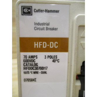 Cutler Hammer HFDDC3070D17 Industrial Circuit Breaker - Used