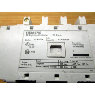 Siemens CLM0E04 AC Lighting Contactor - Used