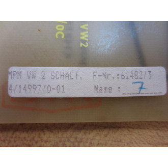Schalt MPM VW2 Counter Board MPMVW2 - Used