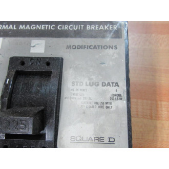 Square D Q232225H 225A Circuit Breaker - Used