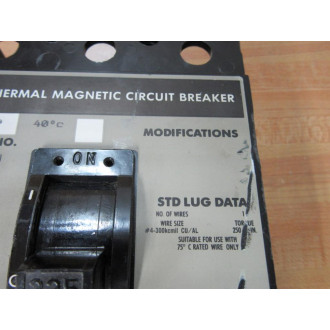 Square D Q232225H 225A Circuit Breaker WBracket - Used