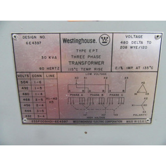 Westinghouse 6E4397 Transformer - Used