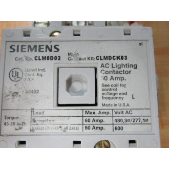 Siemens CLM0D03 Contactor - New No Box