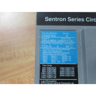 Siemens FD62F250 250A Circuit Breaker FD62F250L Series B - New No Box