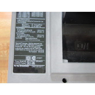 Siemens FD62F250 250A Circuit Breaker FD62F250L Series C - New No Box