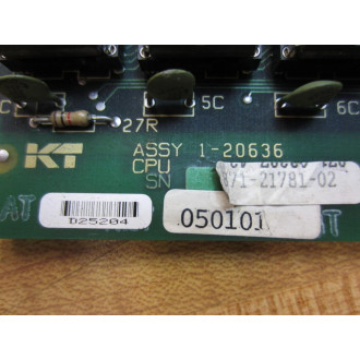 KT Kearney Trecker 1-20636 CPU Board 129707 - Used