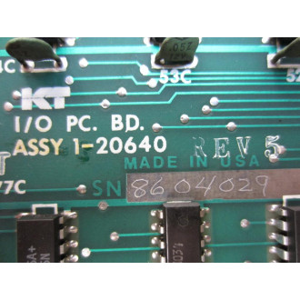KT Kearney Trecker 1-20640 Rev.5 Board 129715 Rev.4 - Used