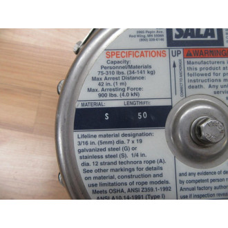 Sala 3403401 Self Retracting Lifeline - New No Box