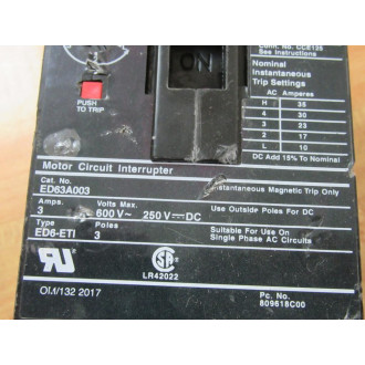 Siemens ED63A003 3A Circuit Breaker ED63A003L - New No Box