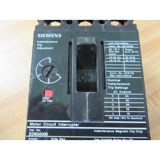 Siemens ED63A005 5A Circuit Breaker ED63A005L - New No Box