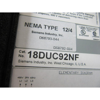 Siemens 18DUC92NF Starter - New No Box