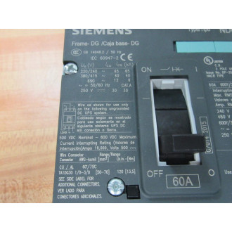 Siemens NDK3B060 60A Circuit Breaker NDK3B060L - New No Box