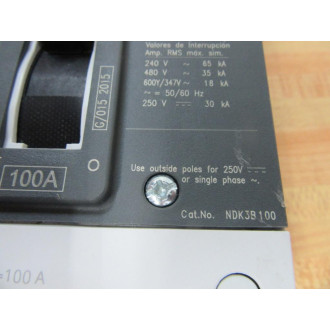 Siemens NDK3B100 100A Circuit Breaker NDK3B100L Cracked Corner - New No Box