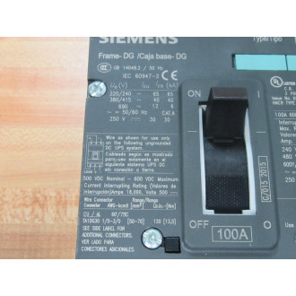 Siemens NDK3B100 100A Circuit Breaker NDK3B100L Cracked Corner - New No Box