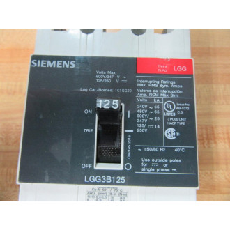 Siemens LGG3B125 125A Circuit Breaker LGG3B125L - New No Box