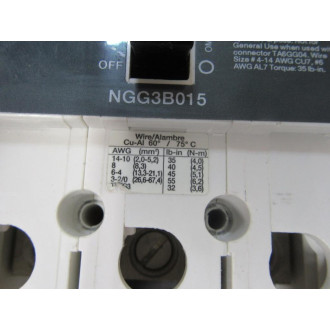 Siemens NGG3B015 15A Circuit Breaker NGG3B015L - Used