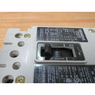 Siemens HEG3B060 60A Circuit Breaker HEG3B060L Broken Switch - Used