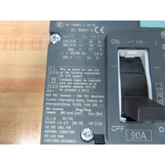 Siemens NDK3B090 90A Circuit Breaker NDK3B090L - New No Box