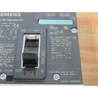 Siemens NDK3B090 90A Circuit Breaker NDK3B090L Chipped Corner - New No Box