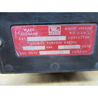 Ward Leonard 5DP1-21100 Contactor 5DP121100 W Cracked Housing - Used